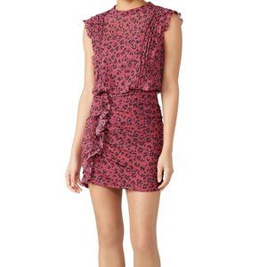 NWT AllSaints Hali Roar Dress Size 4 Pink Leopard